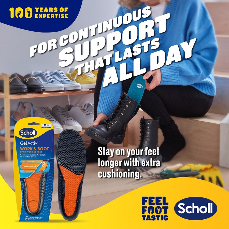 Scholl Gel Activ Work & Boot Insoles Small 1 Pair