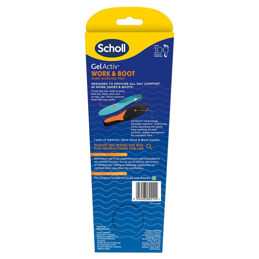 Scholl Gel Activ Work & Boot Insoles Small 1 Pair