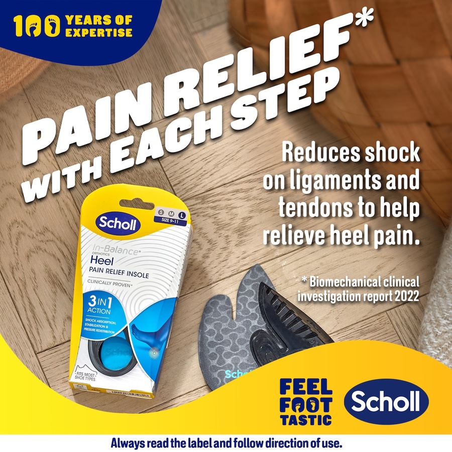 Scholl In-balance Heel Pain Relief Orthotic Insole Large 1 Pair