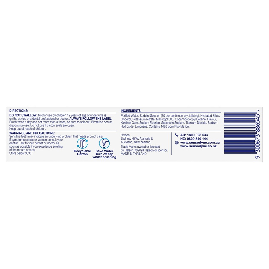Sensodyne Sensitivity & Enamel Toothpaste Fresh Mint 100g