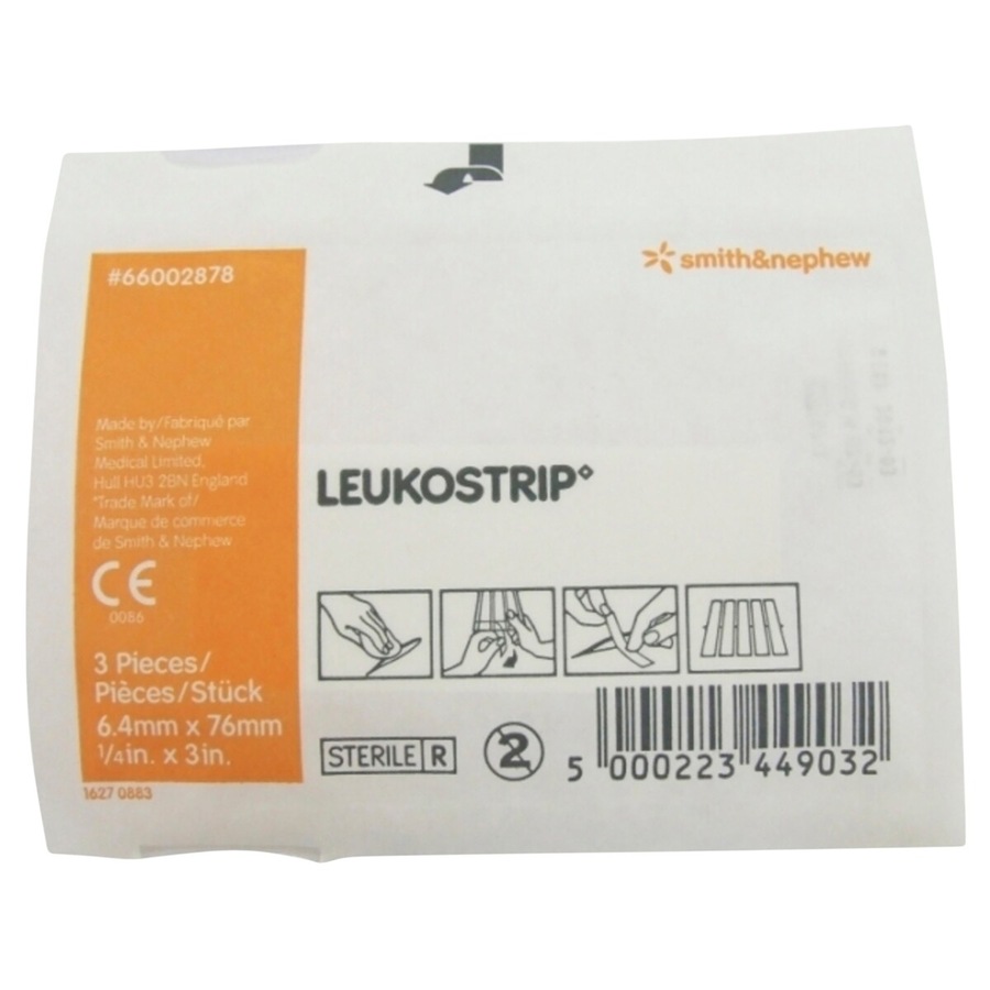 Leukostrip Wound Closure Strips 6.4mm x 76mm - Single (3 Strips)
