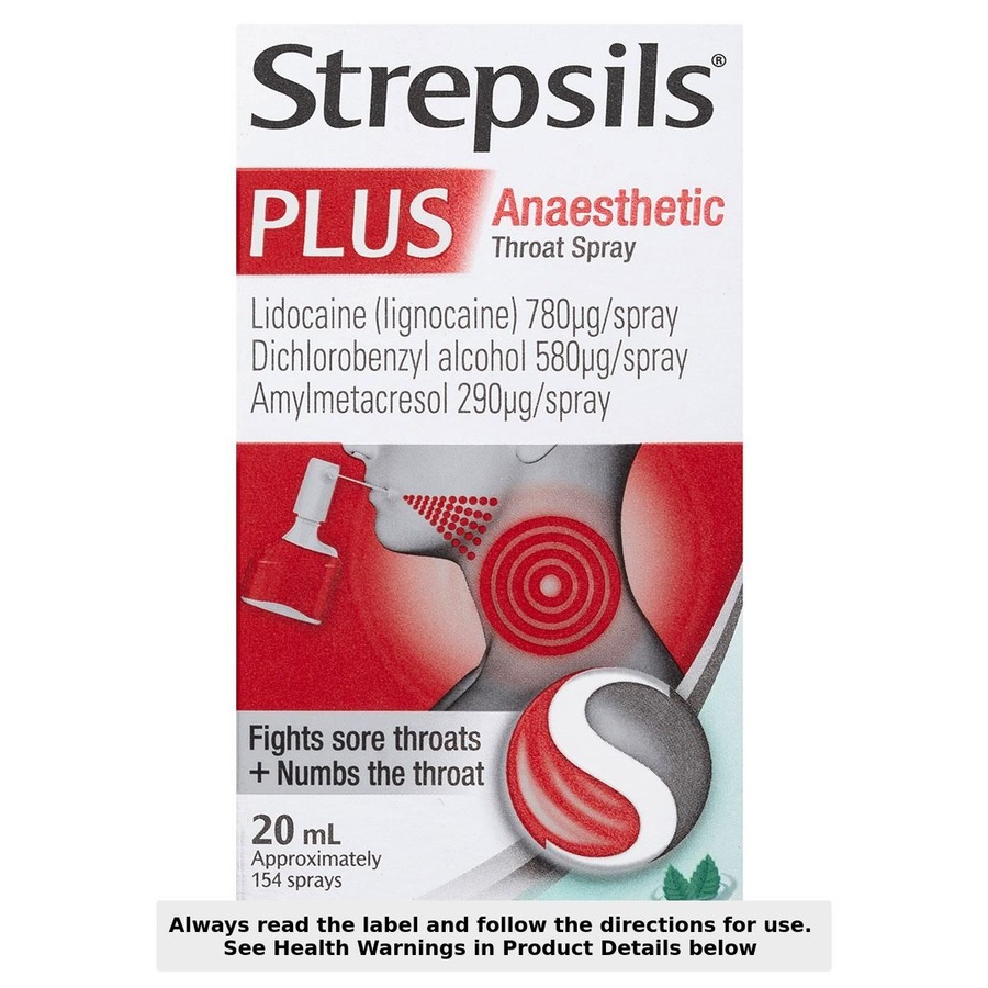 Strepsils Plus Anaesthetic Throat Spray Menthol Flavour 20ml