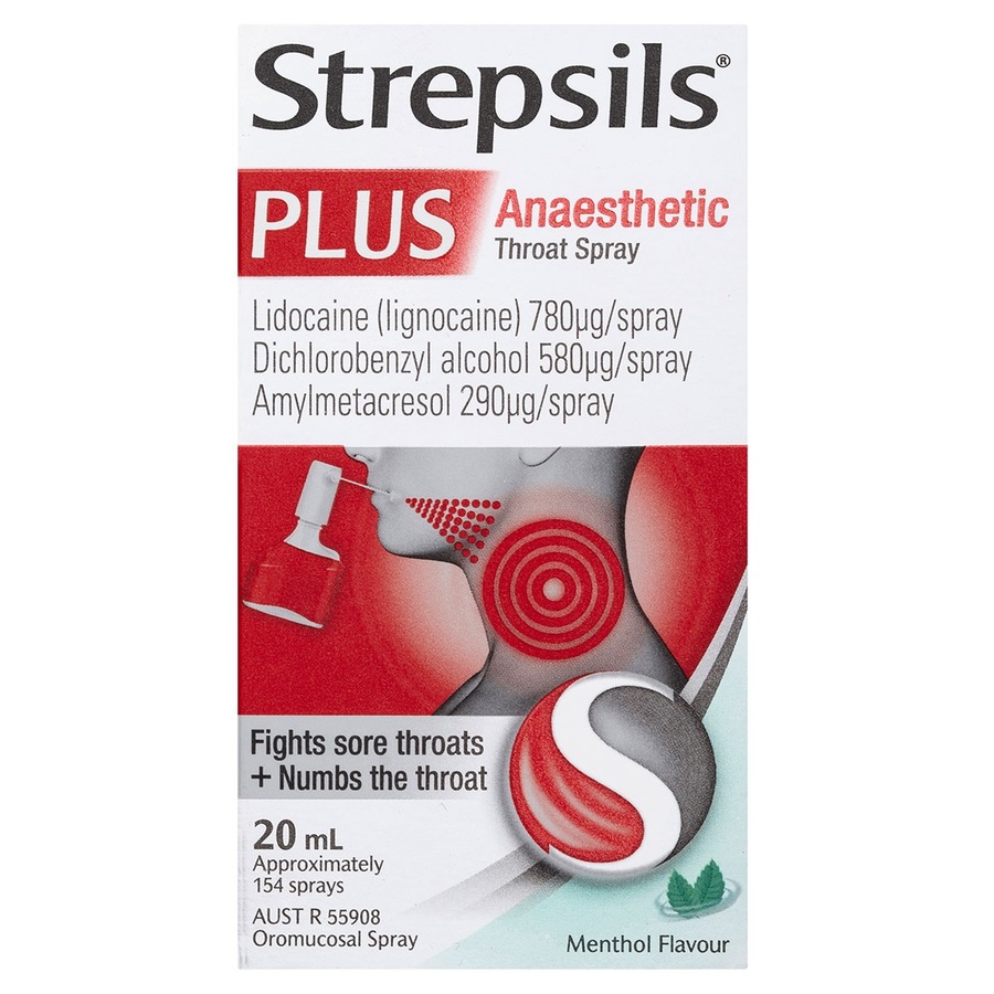 Strepsils Plus Anaesthetic Throat Spray Menthol Flavour 20ml