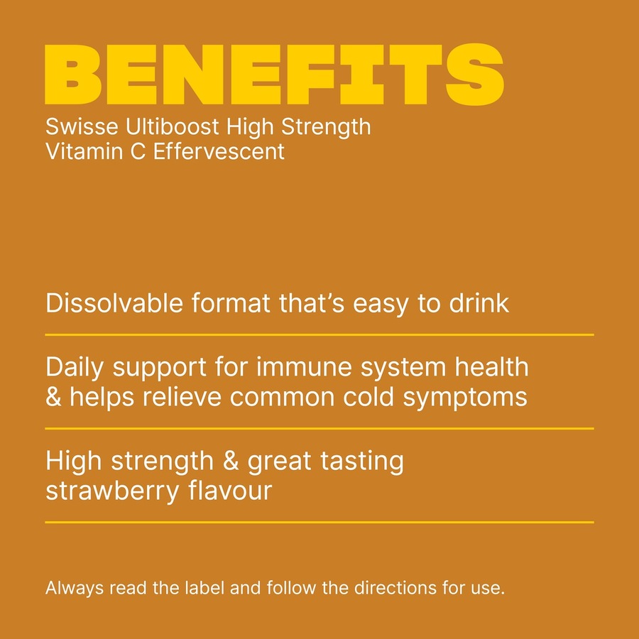 Swisse Ultiboost High Strength Vitamin C 60 Effervescent Tablets