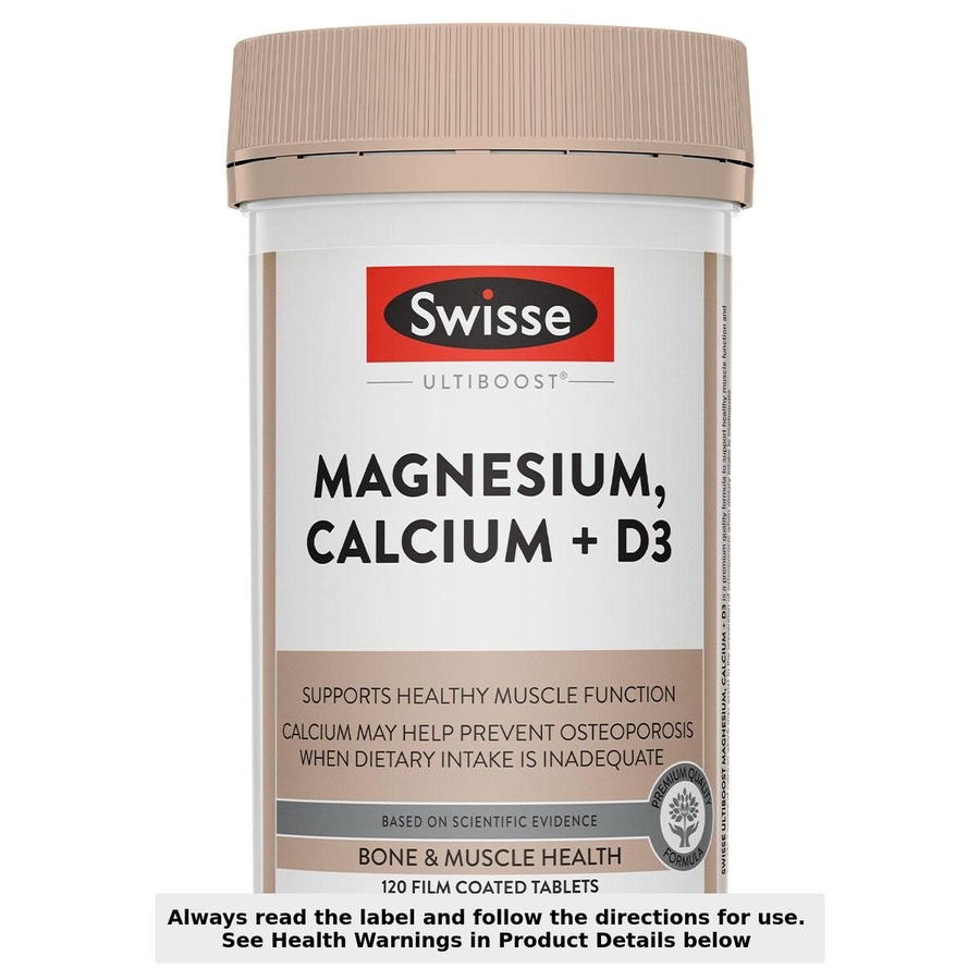 Swisse Ultiboost Magnesium Calcium + Vitamin D3 120 Tablets