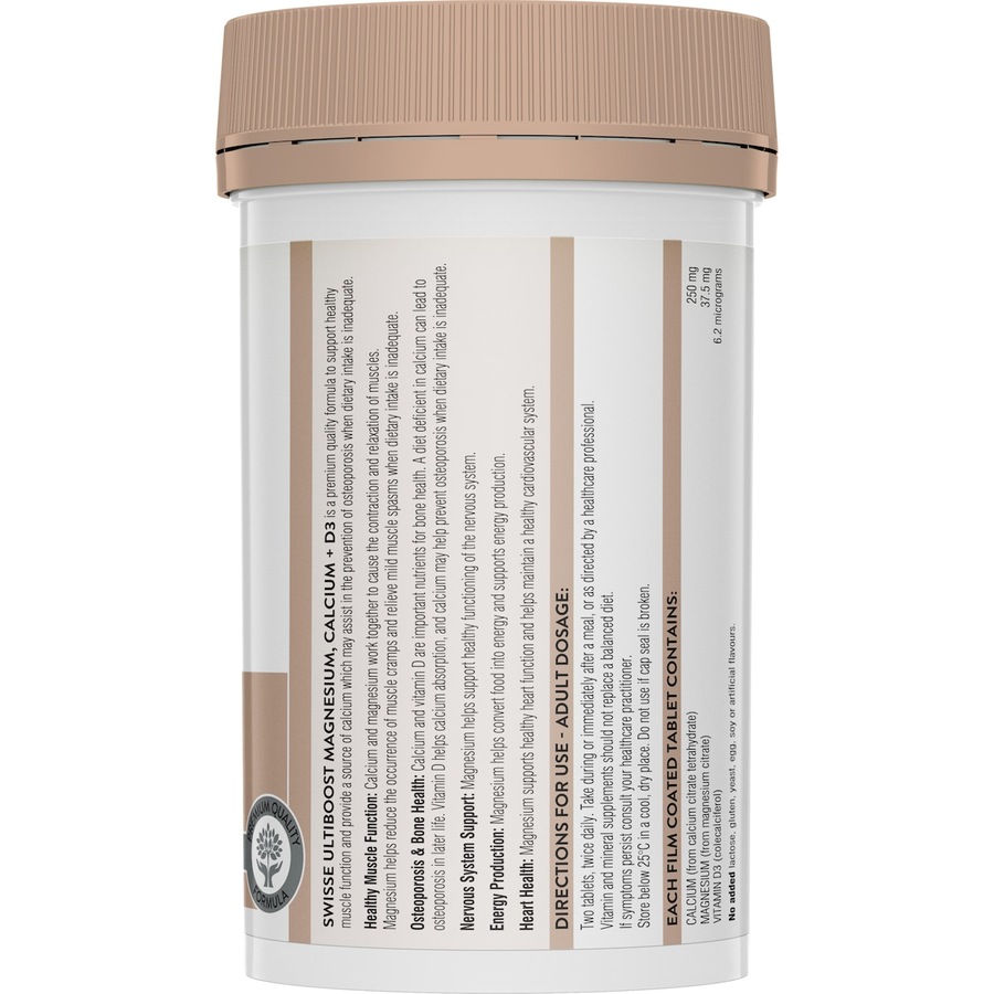 Swisse Ultiboost Magnesium Calcium + Vitamin D3 120 Tablets