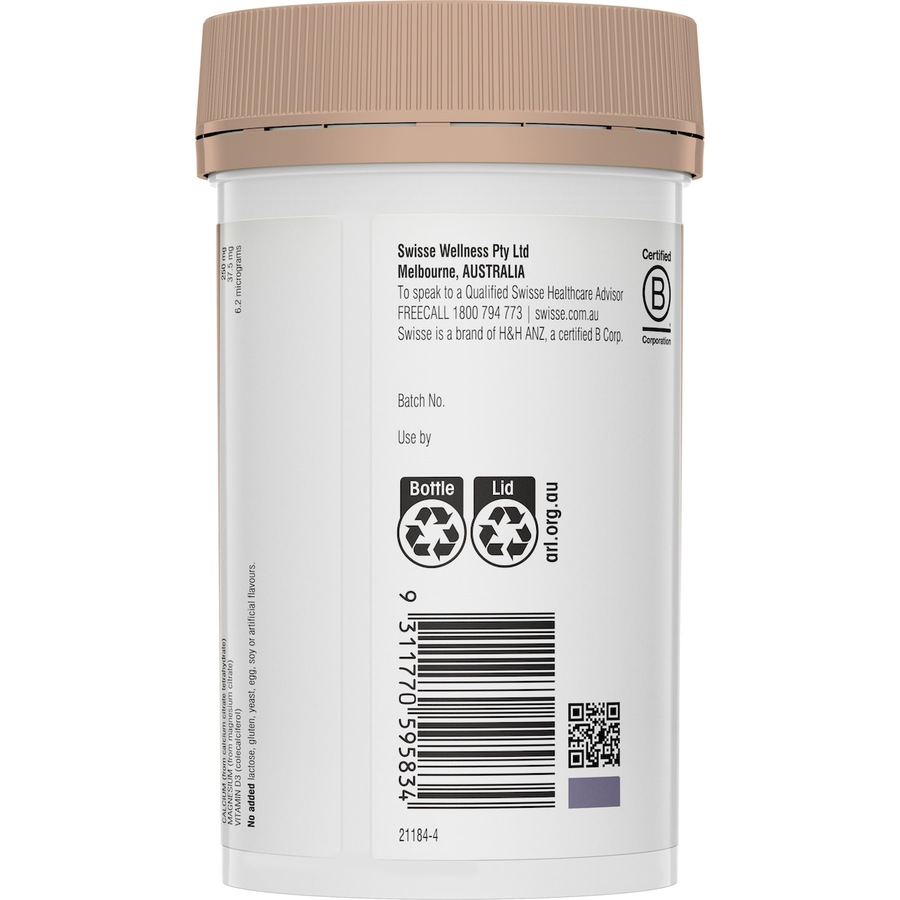 Swisse Ultiboost Magnesium Calcium + Vitamin D3 120 Tablets