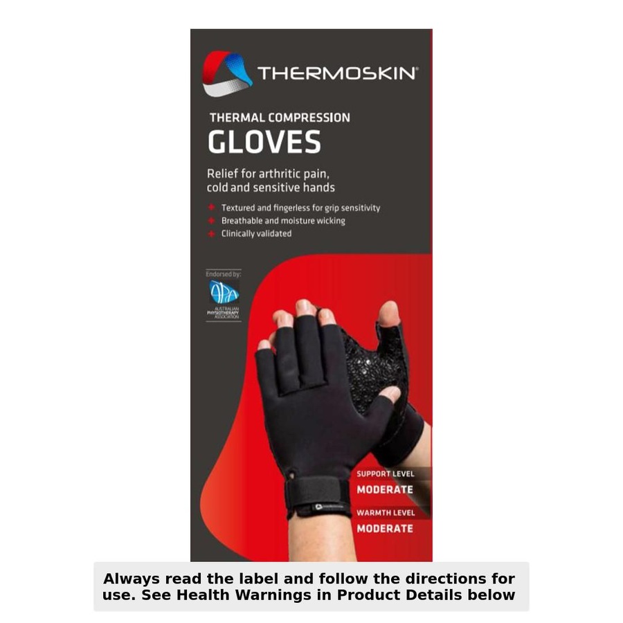 Thermoskin Thermal Compression Gloves Black M 1 Pair