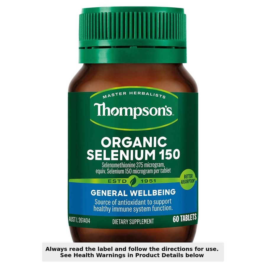 Thompsons Organic Selenium 150mcg 60 Tablets