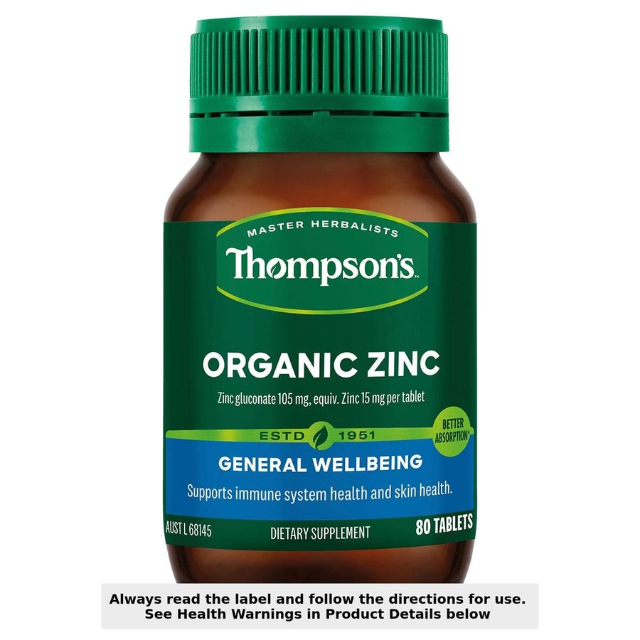 Thompsons Organic Zinc 80 Tablets