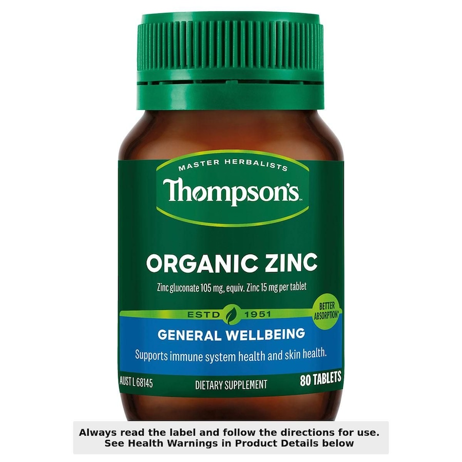 Thompsons Organic Zinc 80 Tablets