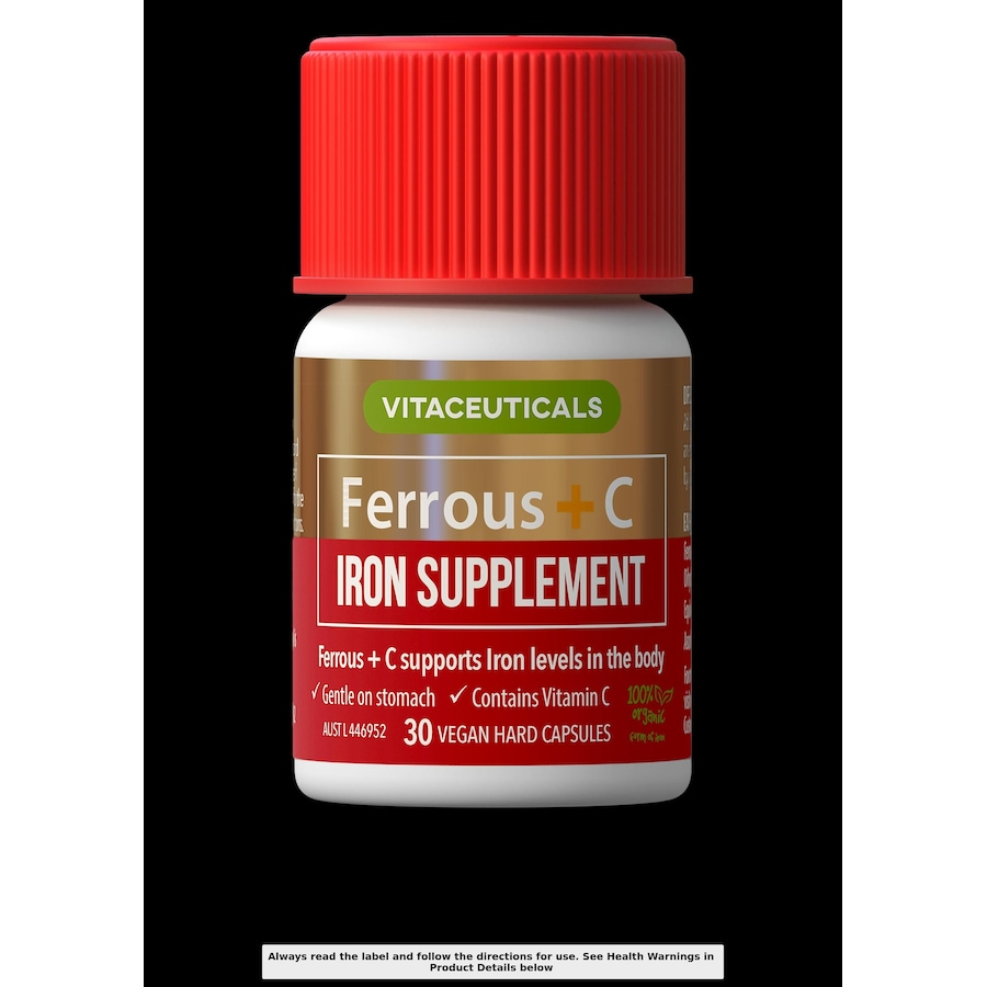 Vitaceuticals Ferrous + C Iron Supplement 30 Hard Capsules