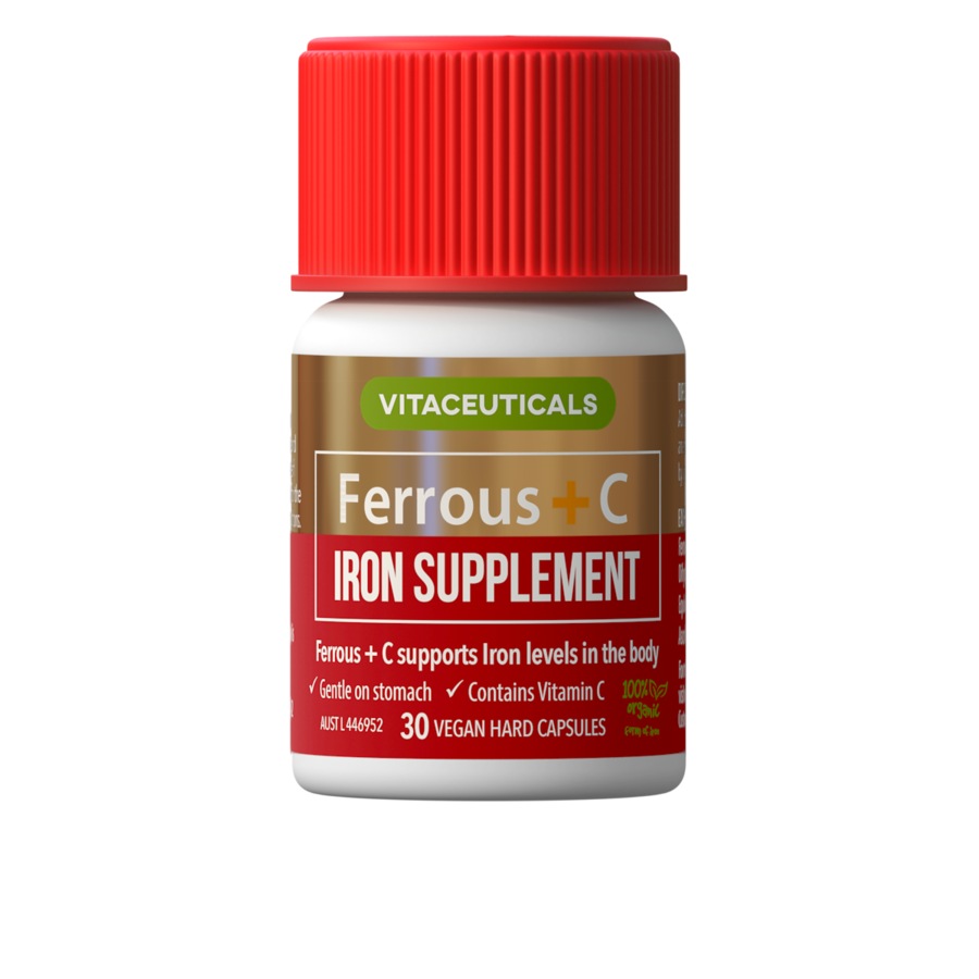 Vitaceuticals Ferrous + C Iron Supplement 30 Hard Capsules