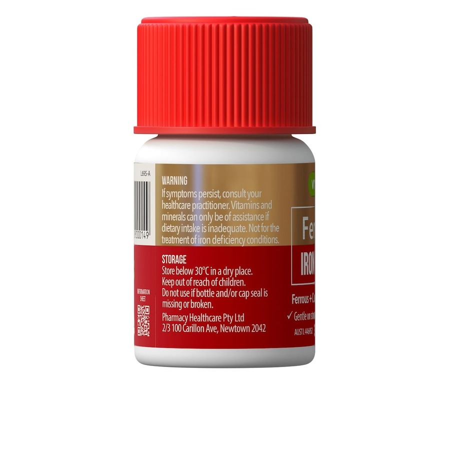 Vitaceuticals Ferrous + C Iron Supplement 30 Hard Capsules