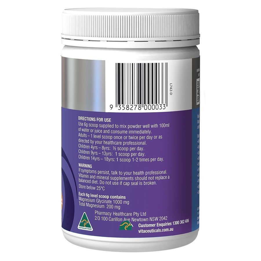 Vitaceuticals MagZorb Magnesium Glycinate 1000mg Powder 240g