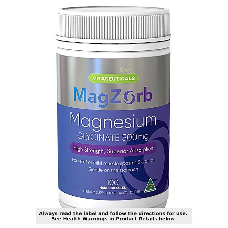Vitaceuticals MagZorb Magnesium Glycinate 500mg 100 Capsules