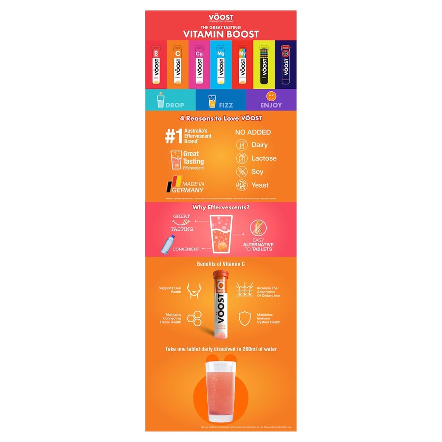 Voost Effervescent Vitamin C 1000mg Tablets 40 Pack