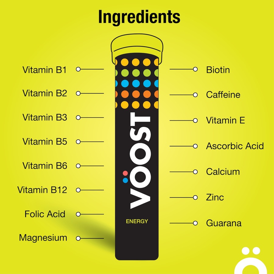 Voost Energy Multivitamin + Guarana 20 Effervescent Tablets