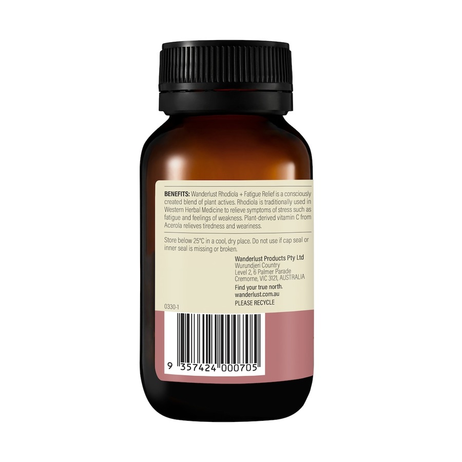 Wanderlust Rhodiola + Fatigue Relief 50 Capsules