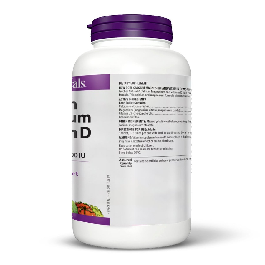 Webber Naturals Calcium Magnesium & Vitamin D 250 Tablets