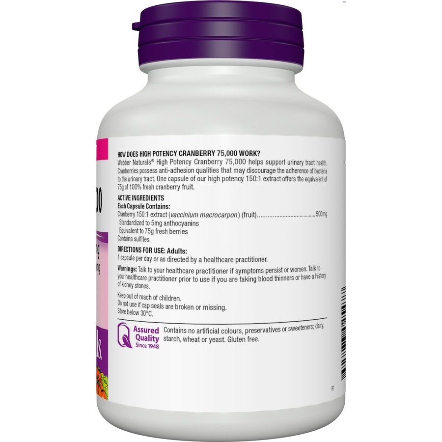 Webber Naturals Cranberry 75000 120 Capsules