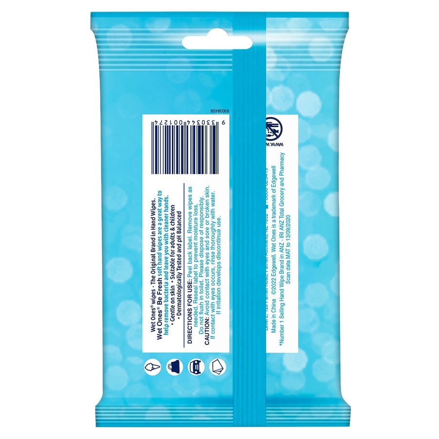 Wet Ones Be Fresh Original 15 Antibacterial Wipes