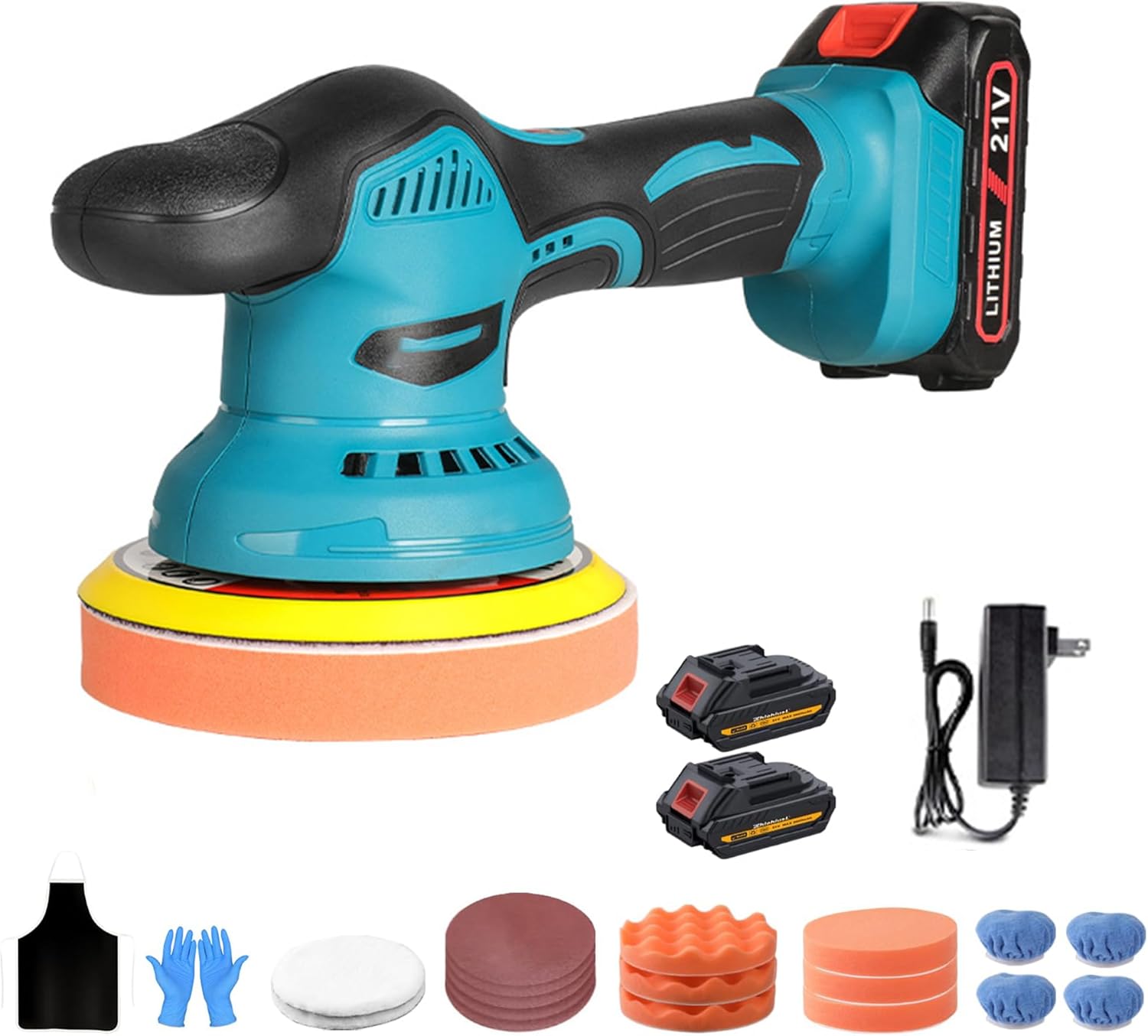 Buy FOHOA 6 Inch Rotary car Buffer Polisher with 2PCS 21V 2000mAh ...