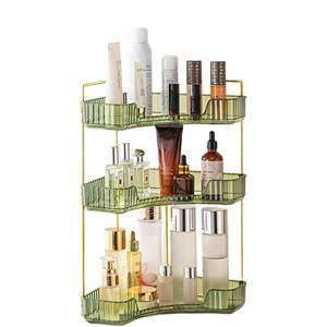 FatherCare Corner Counter Shelf 3-Tier for Vanity Perfume Bathroom Organizers-Green
