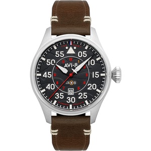 Avi-8 AV-4097-01 Black Dial Brown Leather Unisex Watch