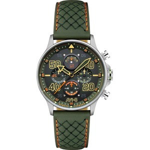 Avi-8 Chronograph AV-4093-0D Black Dial Green Leather Unisex Watch
