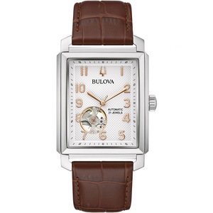 Bulova 96A268 White Dial Brown Leather Unisex Watch