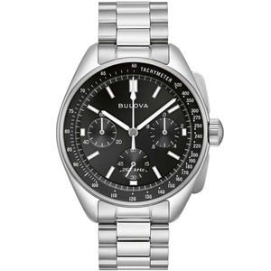 Bulova Chronograph 96K111 Black Dial Silver Stainless Steel Unisex Watch
