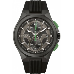 Bulova Chronograph 98B381 Black Silicone Unisex Watch