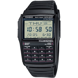 Casio Databank Calculator Chronograph DBC-32-1AES Grey Dial Black Resin Unisex Watch