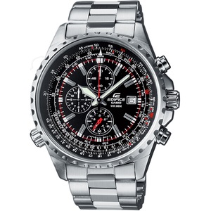 Casio Edifice Chronograph EF-527D-1AVEF Black Dial Grey Stainless Steel Mens Watch