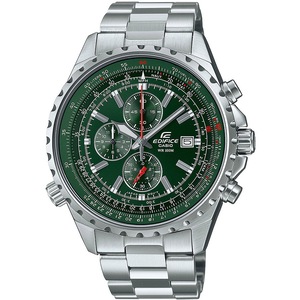 Casio Edifice Chronograph EF-527D-3AVUEF Green Dial Grey Stainless Steel Mens Watch