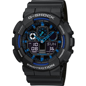 Casio G-Shock Chronograph GA-100-1A2ER Black Resin Mens Watch