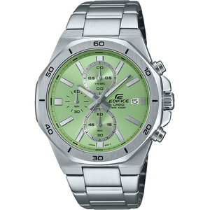Casio Octagonal Chronograph Green EFV-640D-3AVUEF Green Dial Silver Stainless Steel Unisex Watch