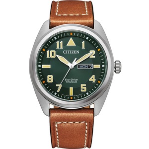 Citizen BM8560-11XE Green Dial Brown Leather Unisex Watch