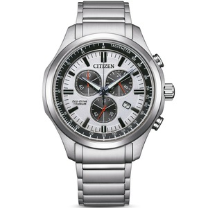 Citizen Chronograph AT2530-85A Black Dial Silver Titanium Unisex Watch