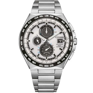 Citizen Chronograph AT8238-84A White Dial Silver Titanium Unisex Watch