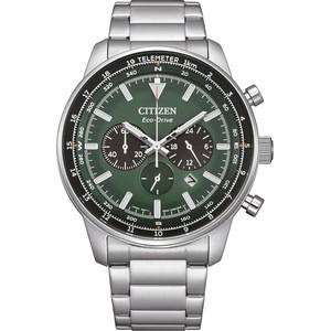 Citizen Chronograph CA4500-91X Green Dial Silver Stainless Steel Unisex Watch