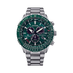 Citizen Chronograph CB5004-59W Green Dial Silver Stainless Steel Unisex Watch