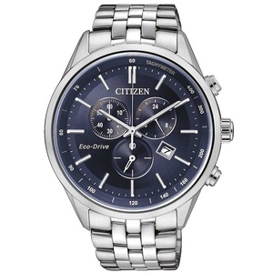 Citizen Eco-Drive Chronograph AT2141-52L Blue Dial Grey Stainless Steel Mens Watch