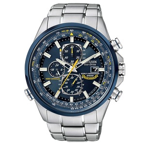 Citizen Eco-Drive Chronograph AT8020-54L Blue Dial Grey Stainless Steel Mens Watch