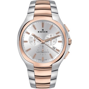 Edox Chronograph 10239-357R-AIR Silver Dial Rose Gold Stainless Steel Unisex Watch