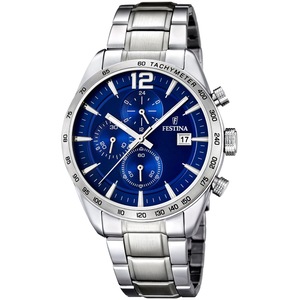 Festina Chronograph F16759/3 Blue Dial Silver Stainless Steel Unisex Watch
