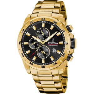 Festina Chronograph F20541/4 Black Dial Gold Stainless Steel Unisex Watch