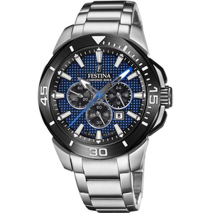 Festina Chronograph F20641/2 Blue Dial Silver Stainless Steel Unisex Watch