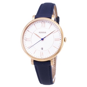 Fossil Jacqueline ES3843 White Dial Blue Leather Womens Watch